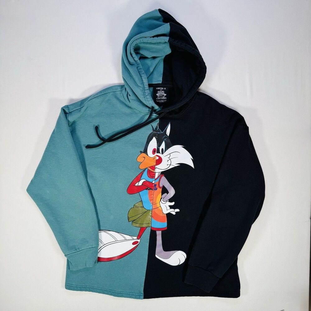 Forever 21 Space Jam A New Legacy Hoodie Sylvester Split Color Men’s Large